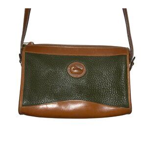 Vintage Dooney & Bourke Classic Dark Green Pebble Leather Shoulder Purse